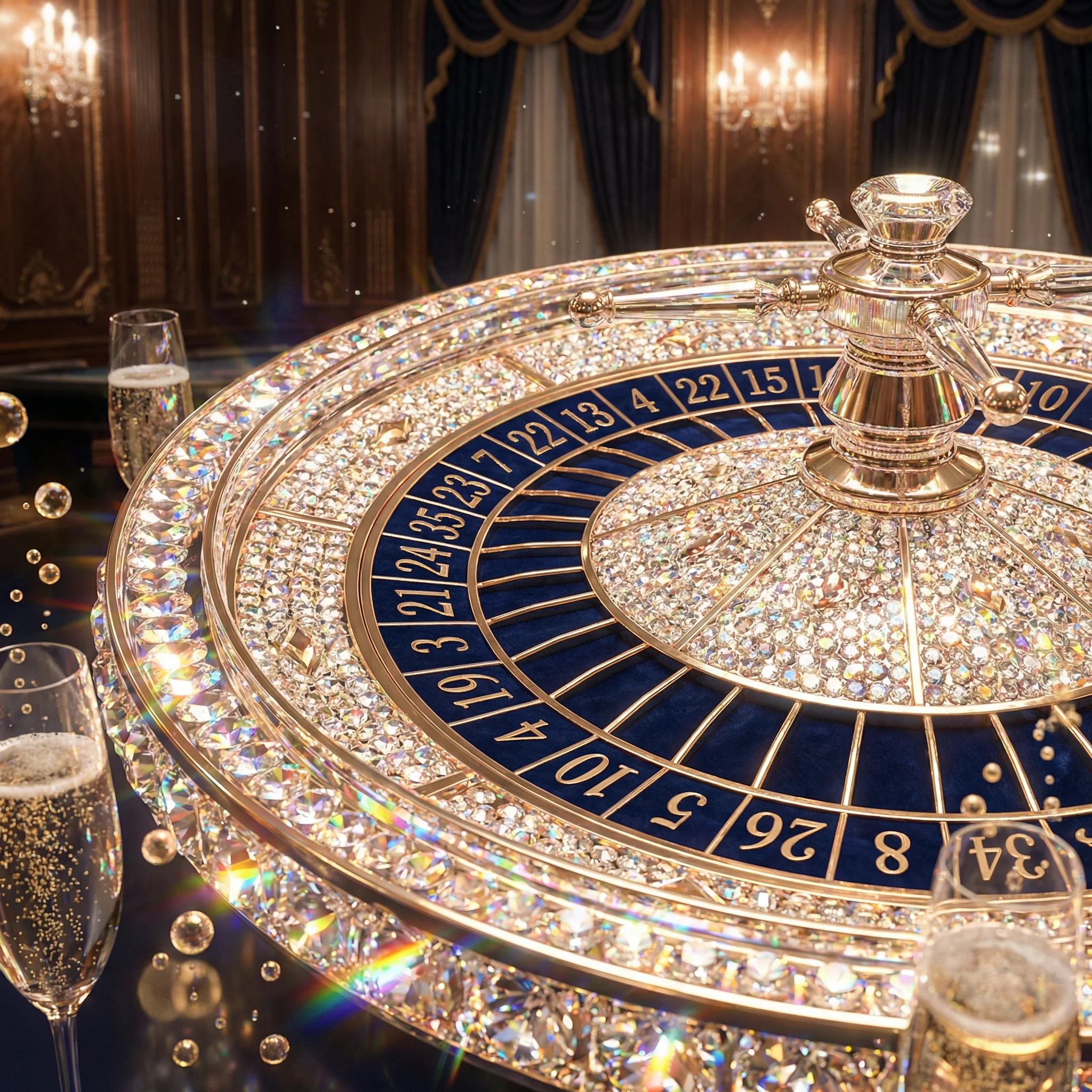 晶莹剔透的水晶轮盘，等待玩家在 ag百家乐 中做出选择